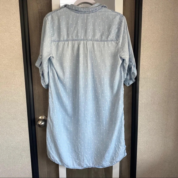 Cloth and Stone Chambray Polka Dot Mini Dress - Picture 4 of 4